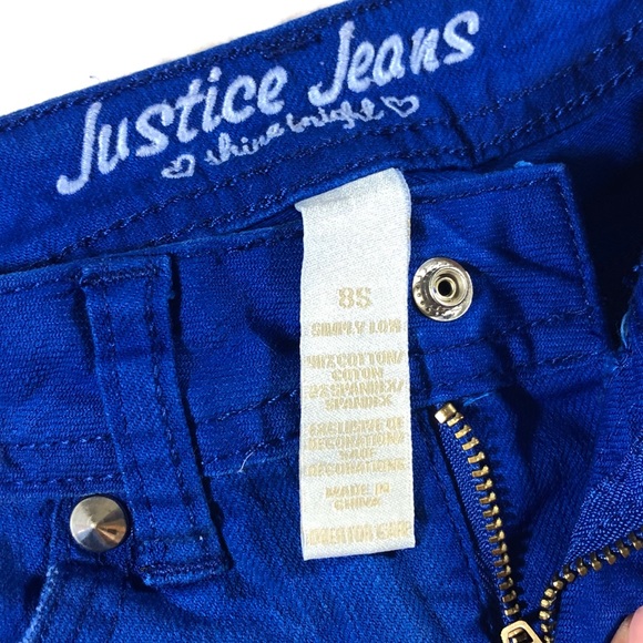 Justice girl size 8 blue Bermuda shorts - Picture 3 of 3